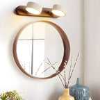 Travertine Duo Wall Light — Natural Stone & Wood Wall Sconce for Bedroom