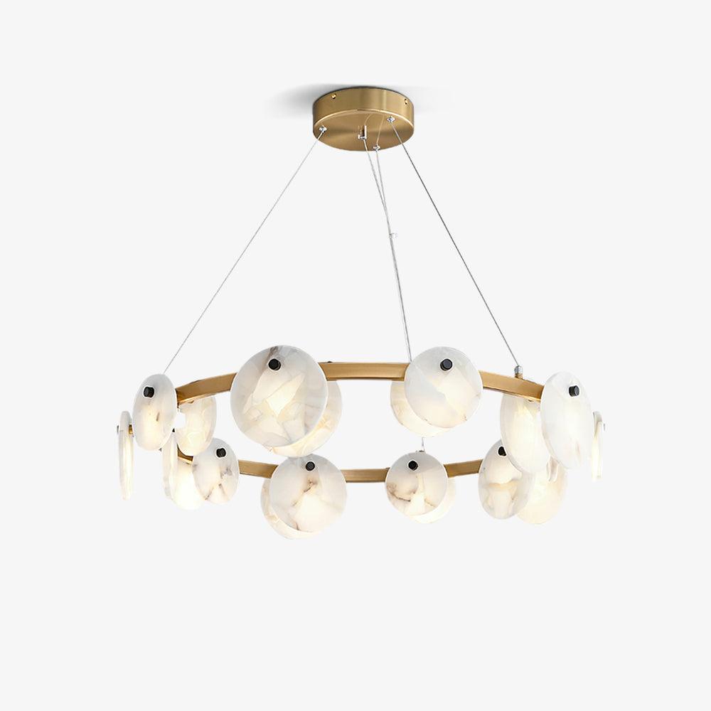 Trinidad Alabaster Chandelier — Gypsum Alabaster Ceiling Light for Living Room