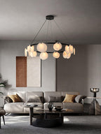 Trinidad Alabaster Chandelier — Gypsum Alabaster Ceiling Light for Living Room