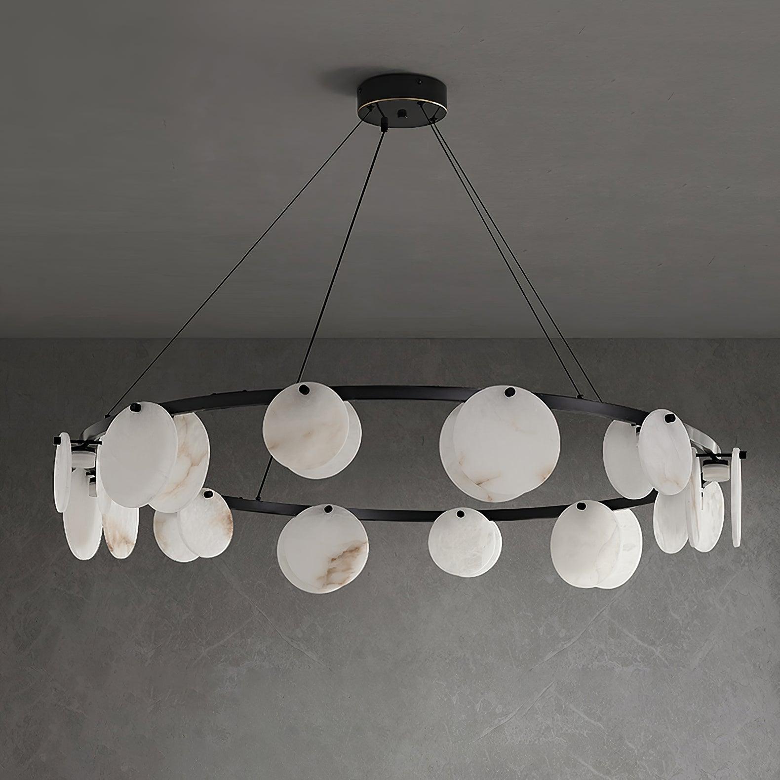 Trinidad Alabaster Chandelier — Gypsum Alabaster Ceiling Light for Living Room