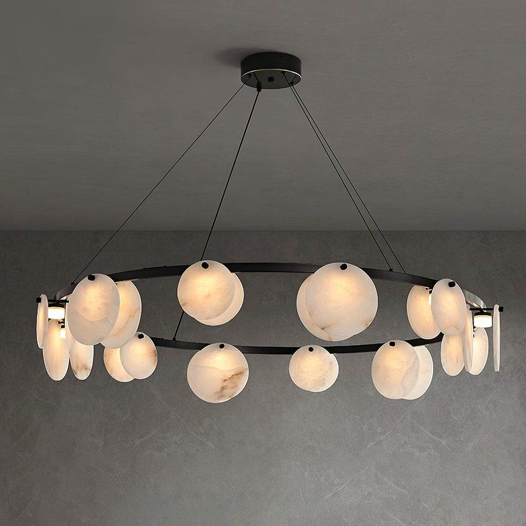 Trinidad Alabaster Chandelier — Gypsum Alabaster Ceiling Light for Living Room