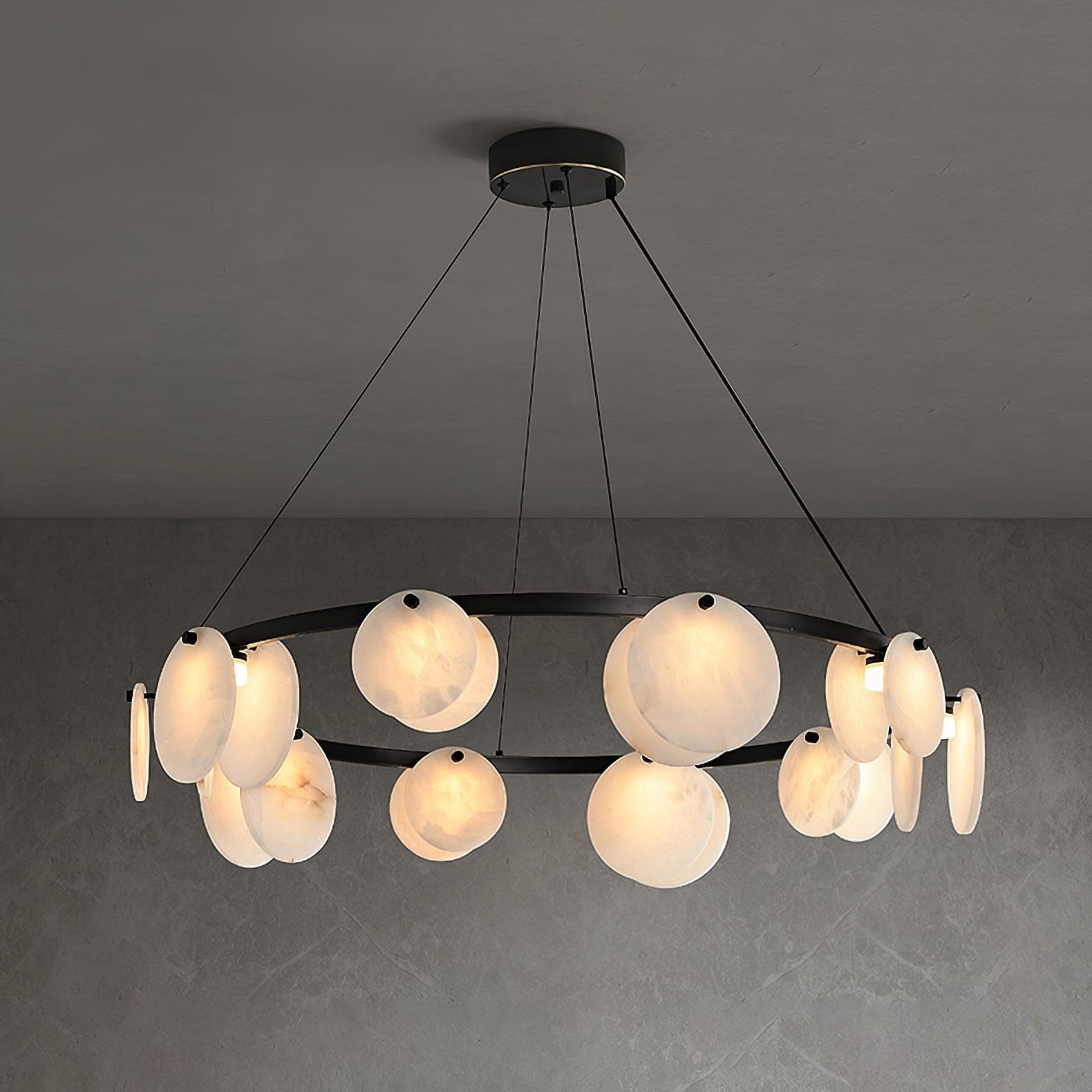 Trinidad Alabaster Chandelier — Gypsum Alabaster Ceiling Light for Living Room