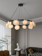 Trinidad Alabaster Chandelier — Gypsum Alabaster Ceiling Light for Living Room
