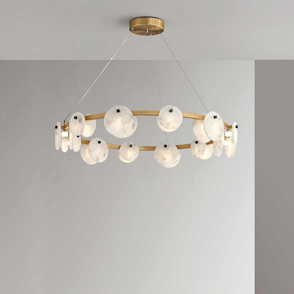 Trinidad Alabaster Chandelier — Gypsum Alabaster Ceiling Light for Living Room