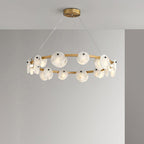 Trinidad Alabaster Chandelier — Gypsum Alabaster Ceiling Light for Living Room