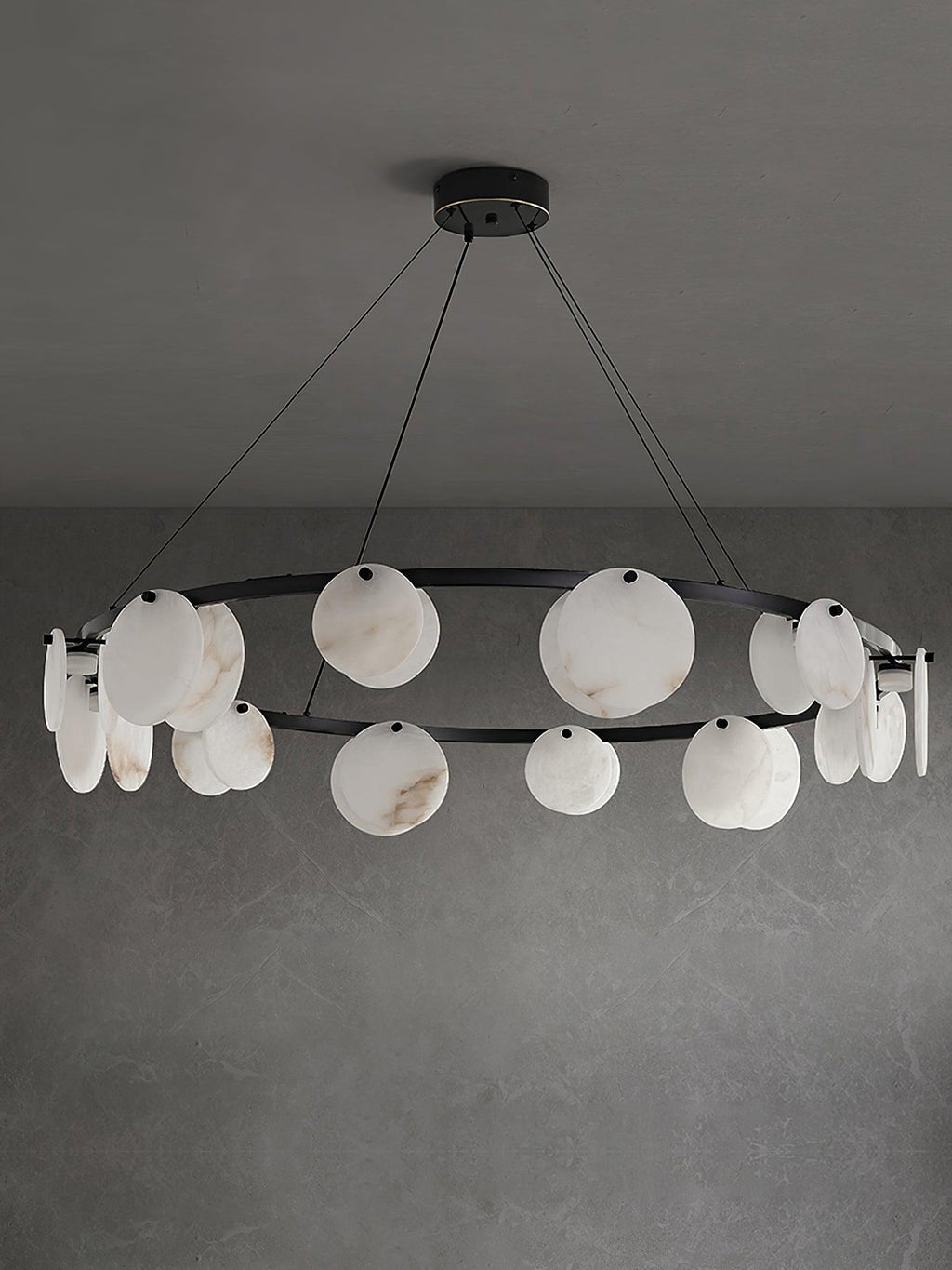 Trinidad Alabaster Chandelier — Gypsum Alabaster Ceiling Light for Living Room