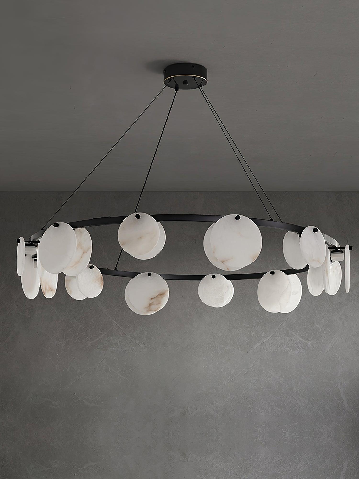 Trinidad Alabaster Chandelier — Gypsum Alabaster Ceiling Light for Living Room