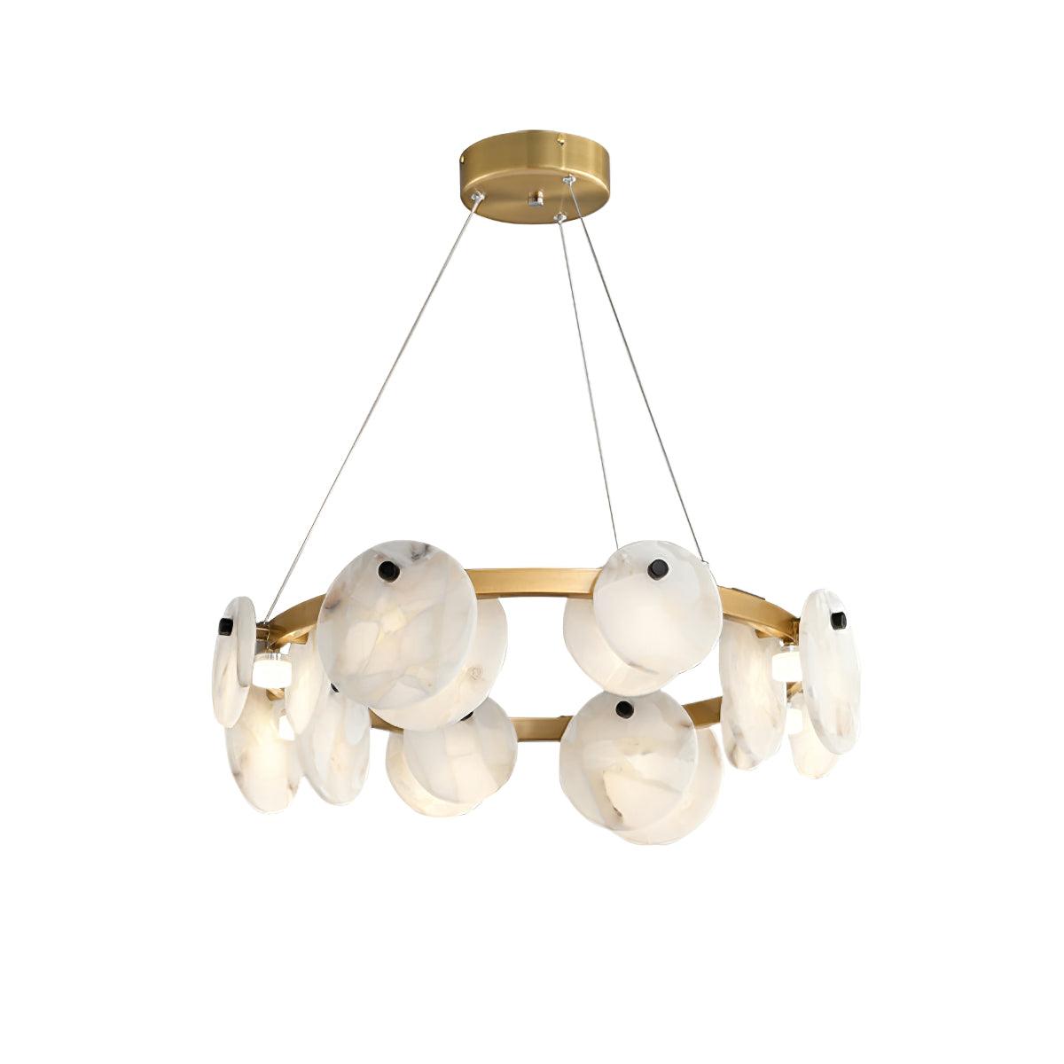 Trinidad Alabaster Chandelier — Gypsum Alabaster Ceiling Light for Living Room
