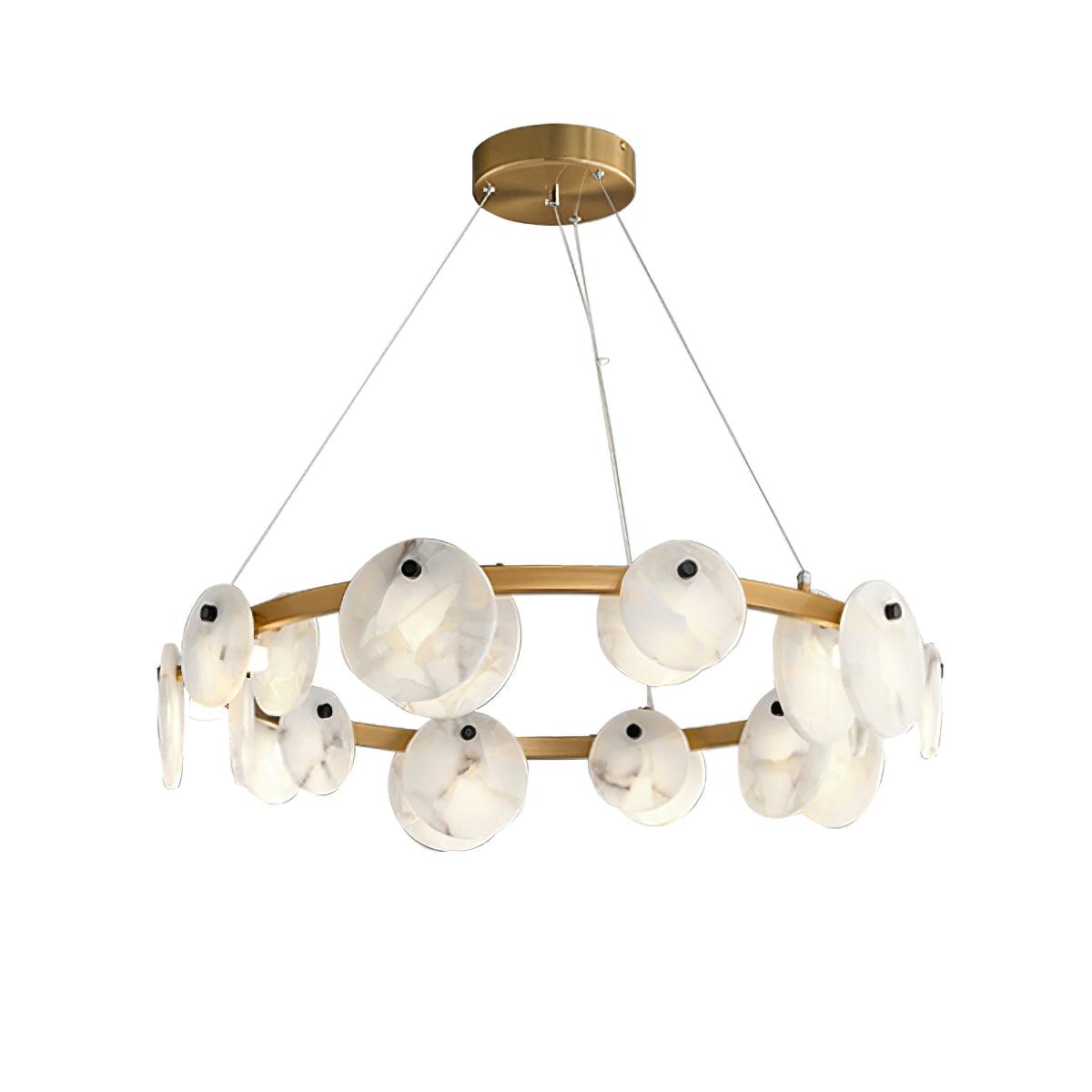 Trinidad Alabaster Chandelier — Gypsum Alabaster Ceiling Light for Living Room