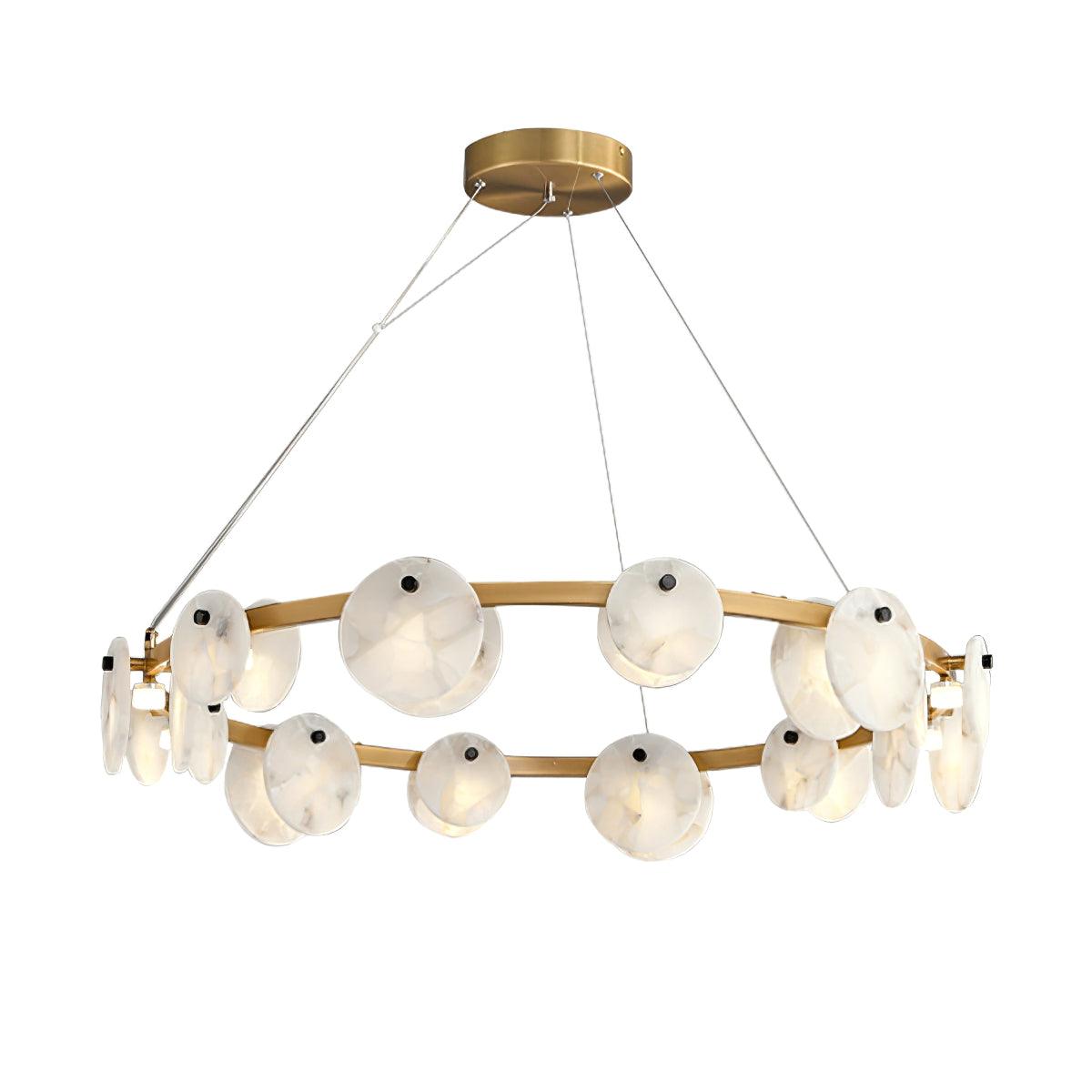 Trinidad Alabaster Chandelier — Gypsum Alabaster Ceiling Light for Living Room