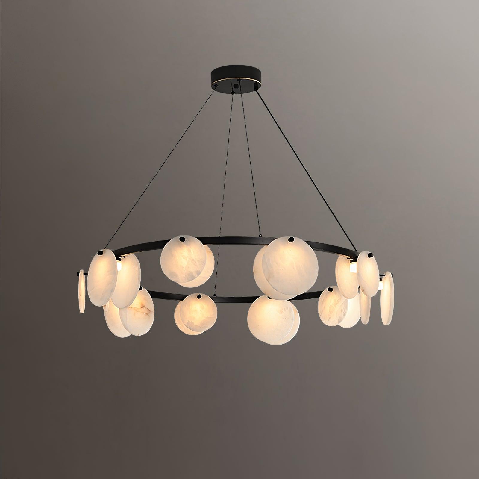 Trinidad Alabaster Chandelier — Gypsum Alabaster Ceiling Light for Living Room