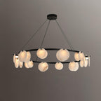Trinidad Alabaster Chandelier — Gypsum Alabaster Ceiling Light for Living Room