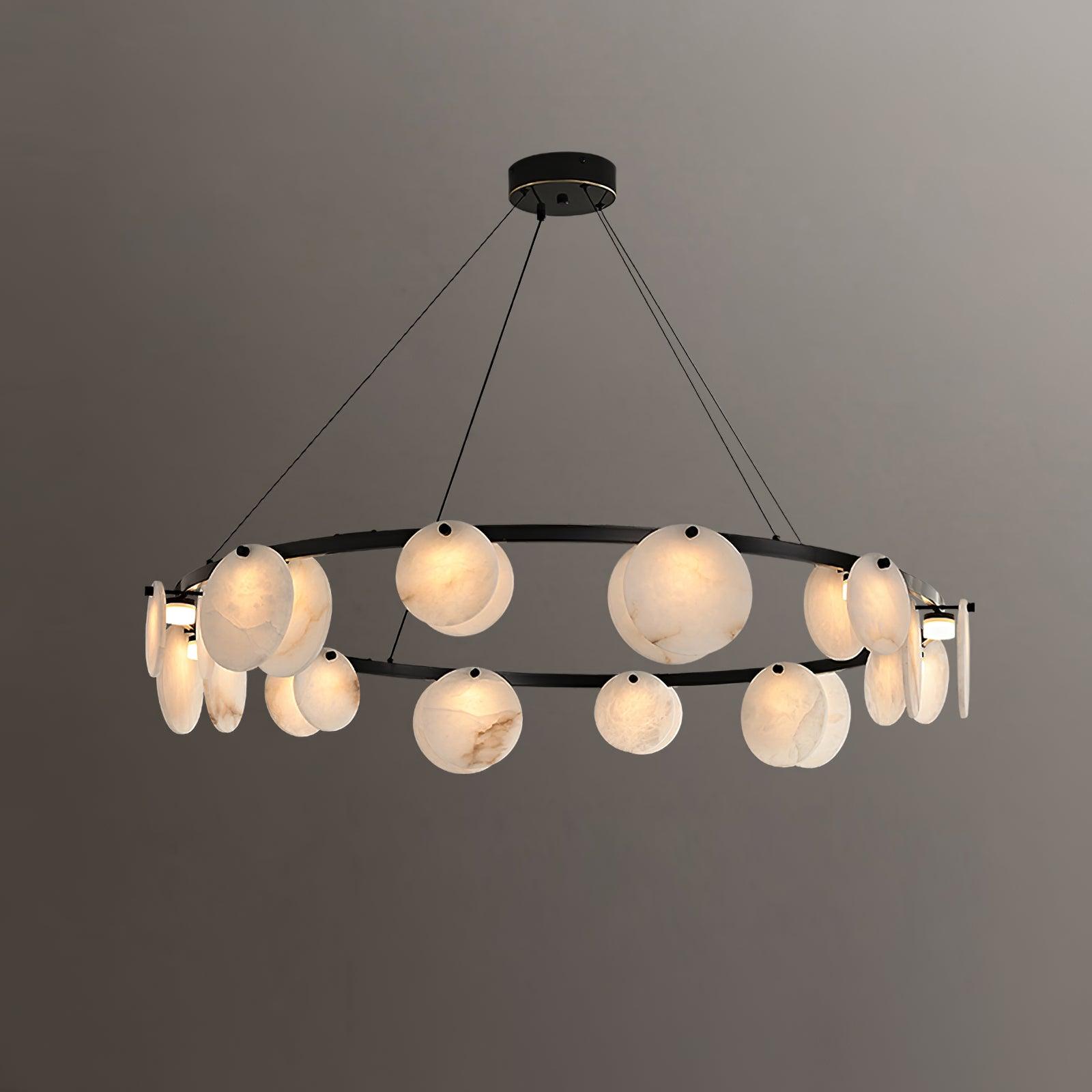Trinidad Alabaster Chandelier — Gypsum Alabaster Ceiling Light for Living Room