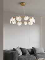 Trinidad Alabaster Chandelier — Gypsum Alabaster Ceiling Light for Living Room