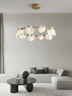 Trinidad Alabaster Chandelier — Gypsum Alabaster Ceiling Light for Living Room