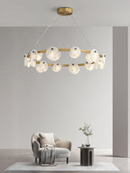 Trinidad Alabaster Chandelier — Gypsum Alabaster Ceiling Light for Living Room