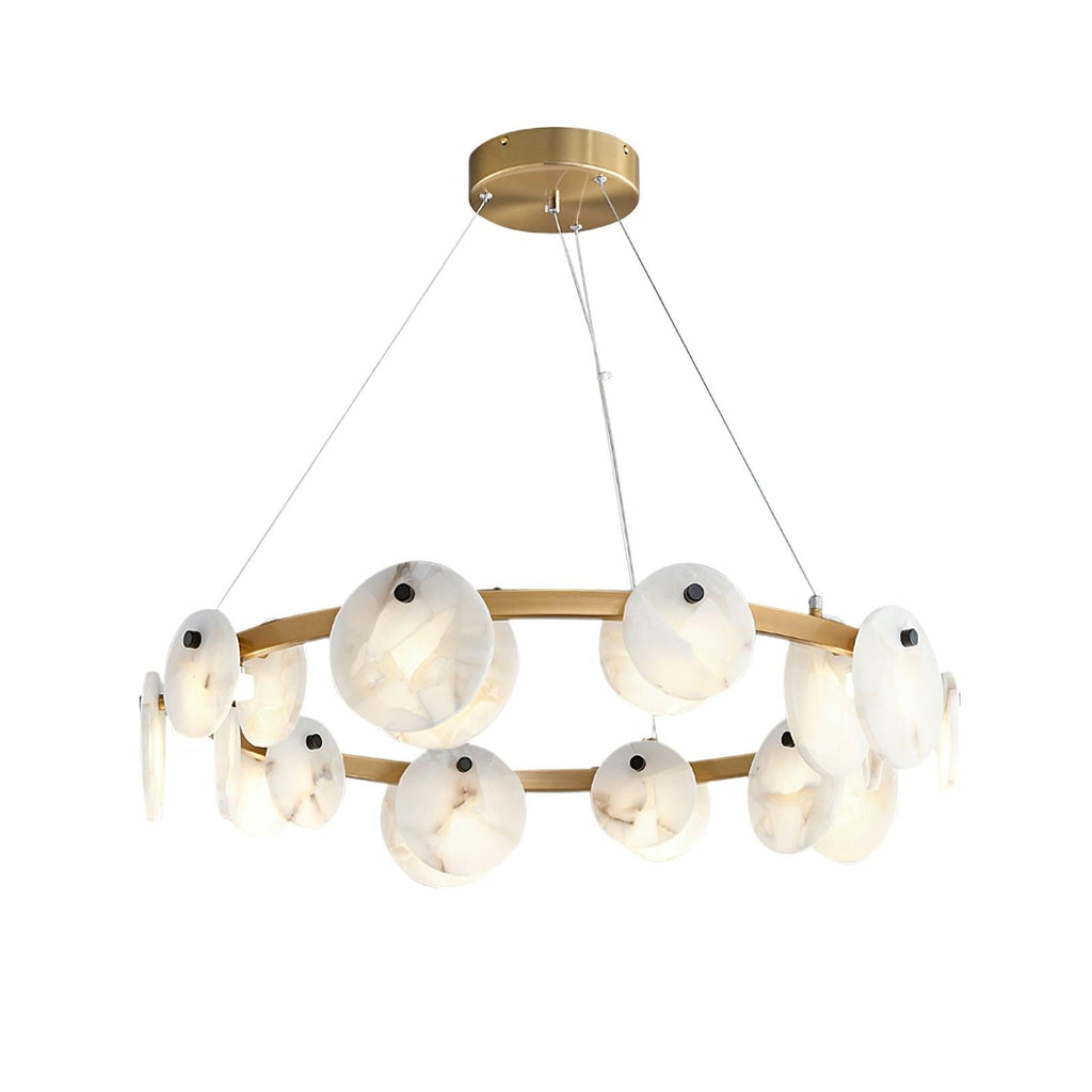 Trinidad Alabaster Chandelier — Gypsum Alabaster Ceiling Light for Living Room