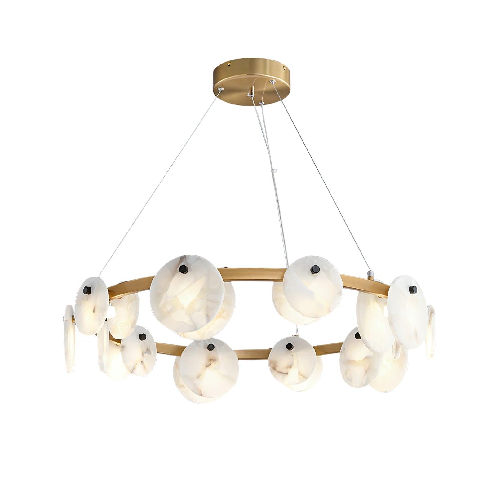 Trinidad Alabaster Chandelier — Gypsum Alabaster Ceiling Light for Living Room