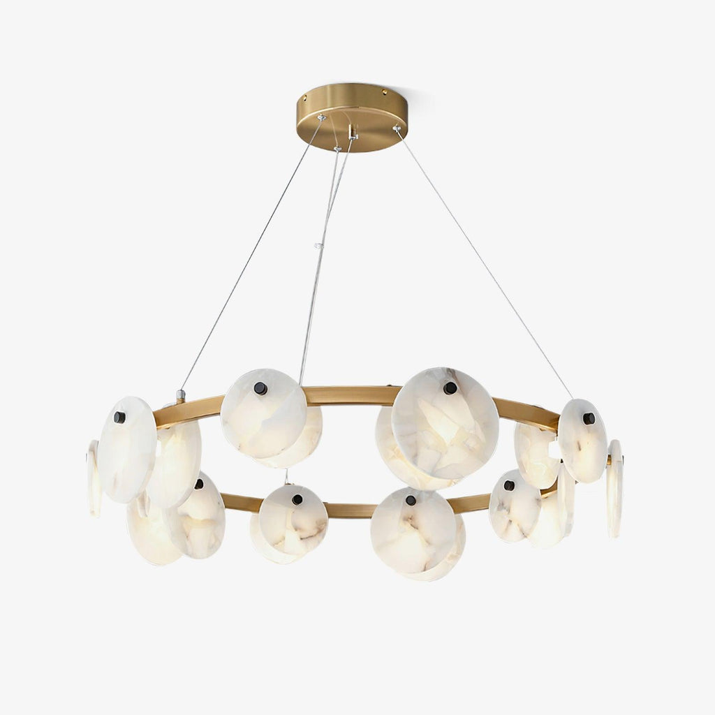 Trinidad Alabaster Chandelier — Gypsum Alabaster Ceiling Light for Living Room
