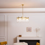 Vacarro Chandelier — Boho Brass & Glass Tiered Ceiling Light for Dining Room