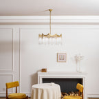 Vacarro Chandelier — Boho Brass & Glass Tiered Ceiling Light for Dining Room