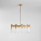 Vacarro Chandelier — Boho Brass & Glass Tiered Ceiling Light for Dining Room