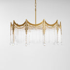 Vacarro Chandelier — Boho Brass & Glass Tiered Ceiling Light for Dining Room