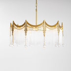 Vacarro Chandelier — Boho Brass & Glass Tiered Ceiling Light for Dining Room