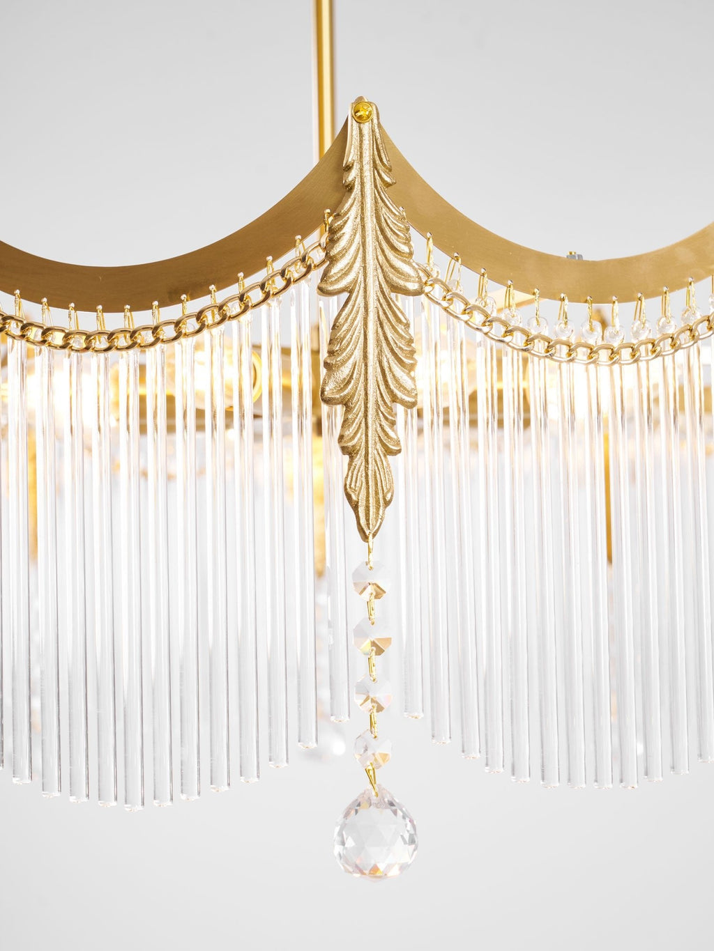 Vacarro Chandelier — Boho Brass & Glass Tiered Ceiling Light for Dining Room