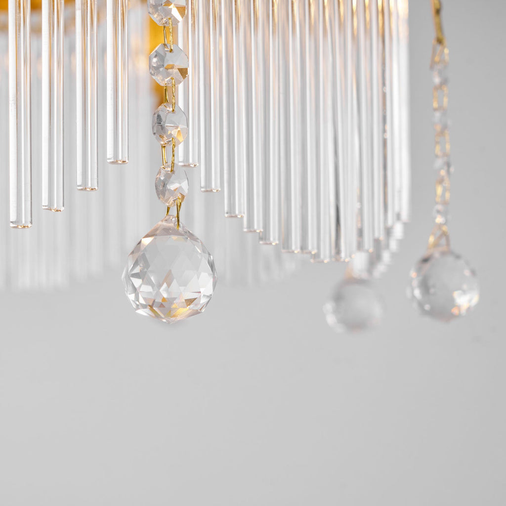 Vacarro Chandelier — Boho Brass & Glass Tiered Ceiling Light for Dining Room