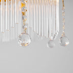 Vacarro Chandelier — Boho Brass & Glass Tiered Ceiling Light for Dining Room
