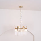 Vacarro Chandelier — Boho Brass & Glass Tiered Ceiling Light for Dining Room