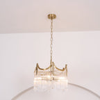 Vacarro Chandelier — Boho Brass & Glass Tiered Ceiling Light for Dining Room