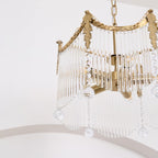 Vacarro Chandelier — Boho Brass & Glass Tiered Ceiling Light for Dining Room