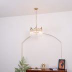 Vacarro Chandelier — Boho Brass & Glass Tiered Ceiling Light for Dining Room