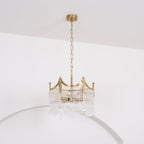 Vacarro Chandelier — Boho Brass & Glass Tiered Ceiling Light for Dining Room