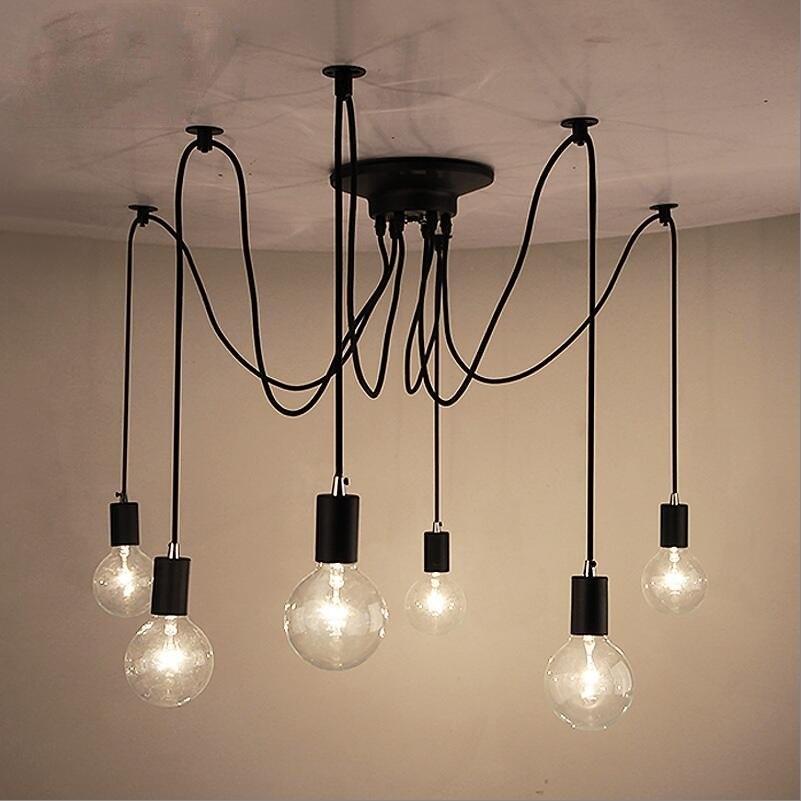 Warmly Modern Spider Chandelier — Adjustable Multi-Cable Pendant Light for Dining Room