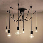 Warmly Modern Spider Chandelier — Adjustable Multi-Cable Pendant Light for Dining Room