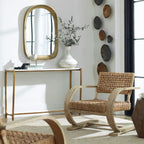 Antique Brass Arch Mirror — Vintage Arched Wall Mirror for Entryway & Vanity