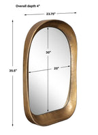 Antique Brass Arch Mirror — Vintage Arched Wall Mirror for Entryway & Vanity