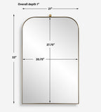 Gold Arch Vanity Mirror — Arched Bathroom Vanity Wall Mirror