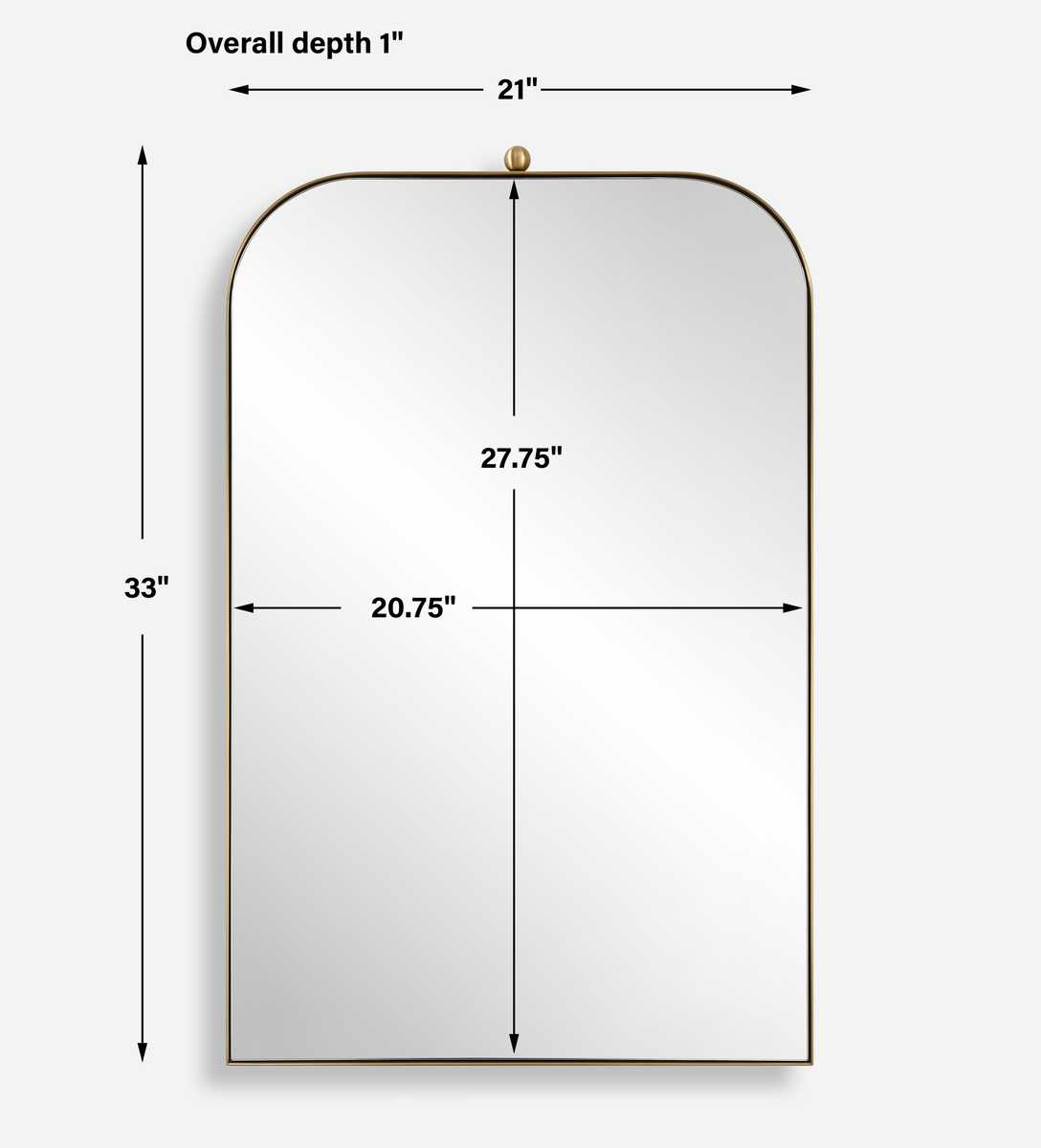 Gold Arch Vanity Mirror — Arched Bathroom Vanity Wall Mirror