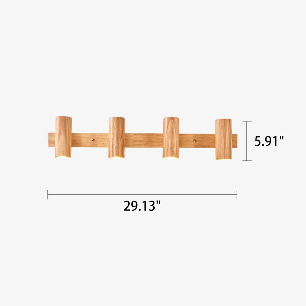 Modern Wood Track Wall Sconce for Bedroom and Hallway