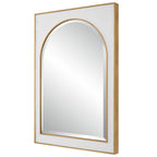 Rectangle Gold and White Mirror — Framed Wall Mirror for Living Room & Entryway
