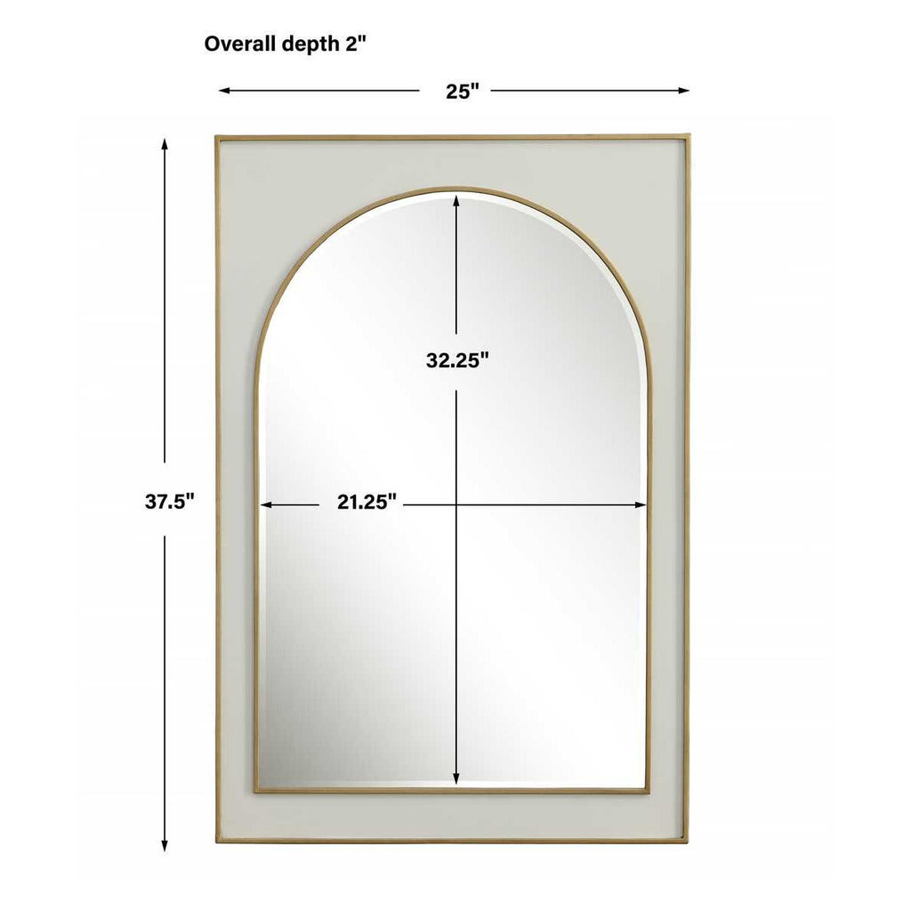 Rectangle Gold and White Mirror — Framed Wall Mirror for Living Room & Entryway