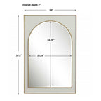 Rectangle Gold and White Mirror — Framed Wall Mirror for Living Room & Entryway