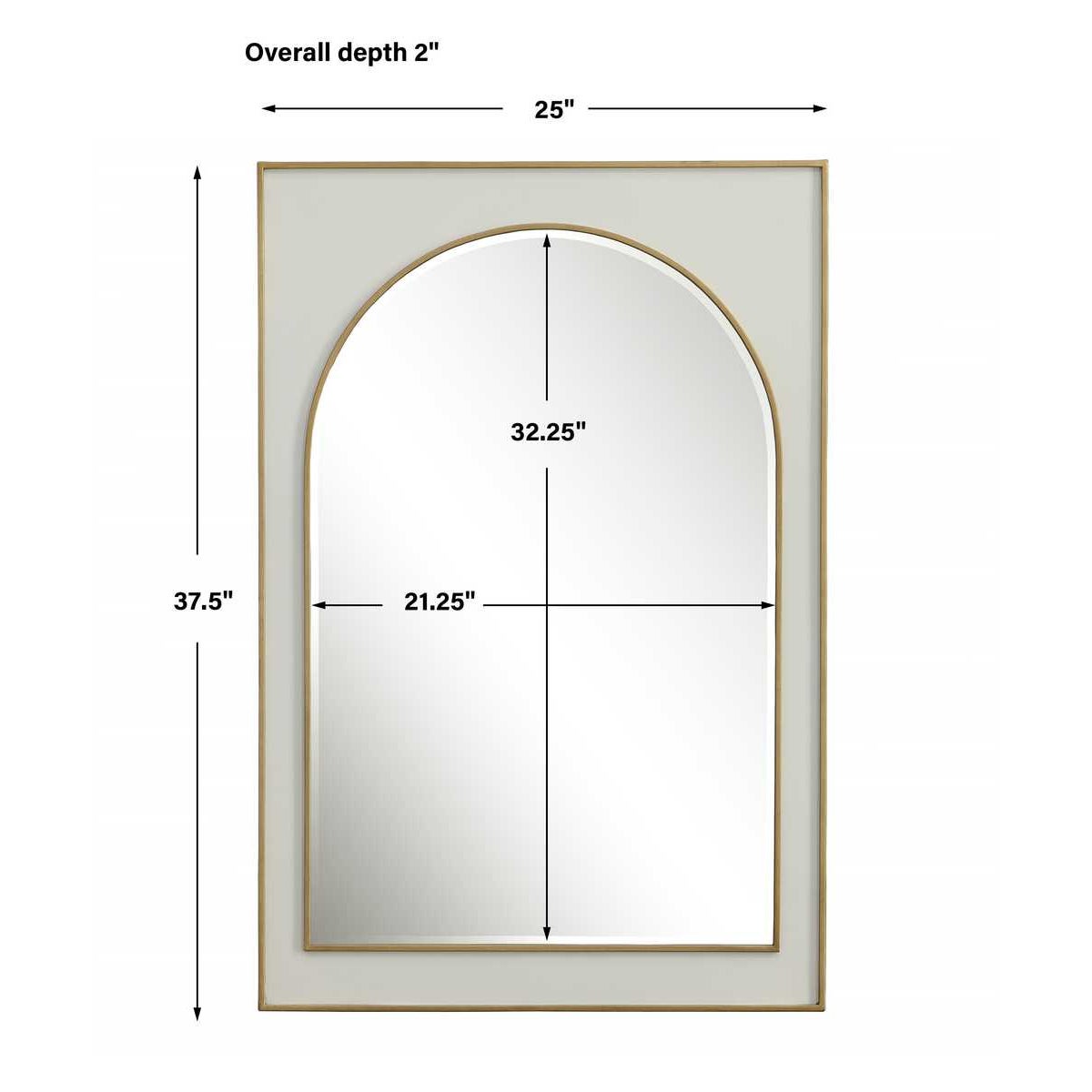 Rectangle Gold and White Mirror — Framed Wall Mirror for Living Room & Entryway