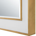 Rectangle Gold and White Mirror — Framed Wall Mirror for Living Room & Entryway