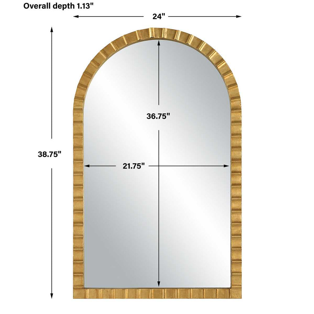 Gold Arch Top Mirror — Arched Wall Mirror for Bathroom & Entryway
