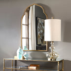 Moroccan Mirror Gold — Ornate Arched Decorative Wall Mirror for Entryway